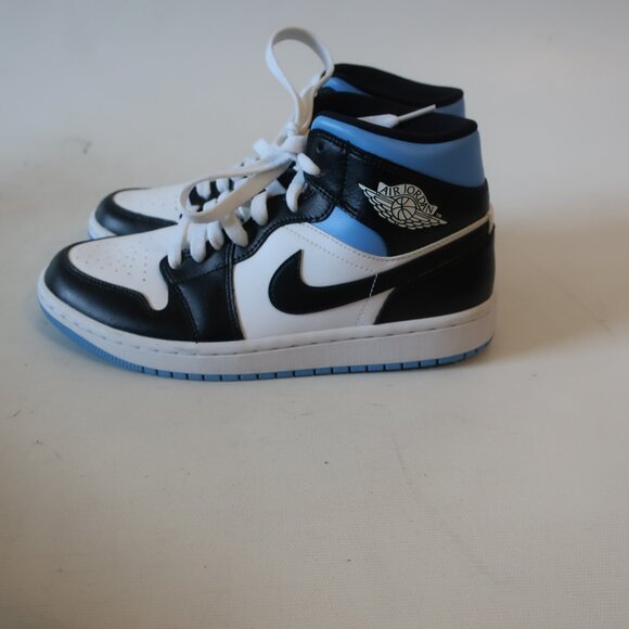 NWOT Womens Air Jordan Mid Top Black, Blue, White Leather Sneakers 7.5 - Picture 3 of 8